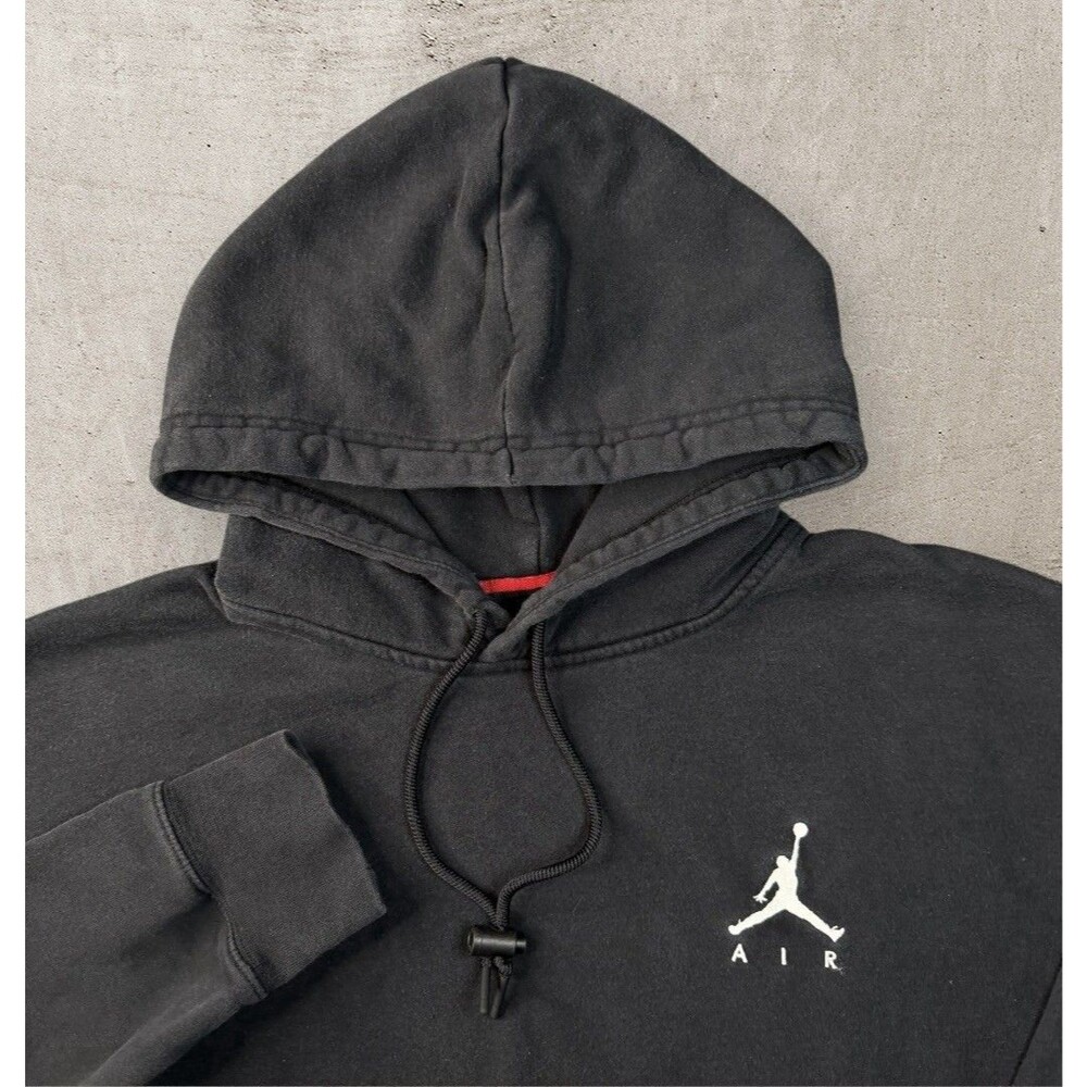 Nike Air Jordan Hoodie Men’s Large Jumpman Logo Fleece Black CK6684-010 Y2K
